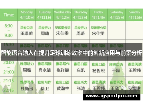 智能语音输入在提升足球训练效率中的创新应用与前景分析